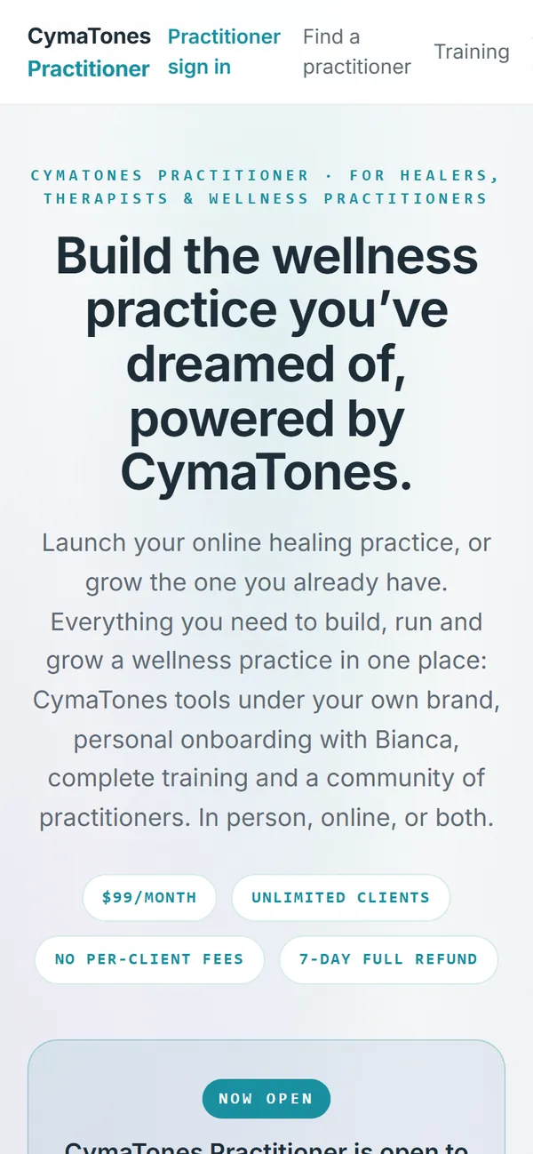 CymaTones Practitioner on a phone