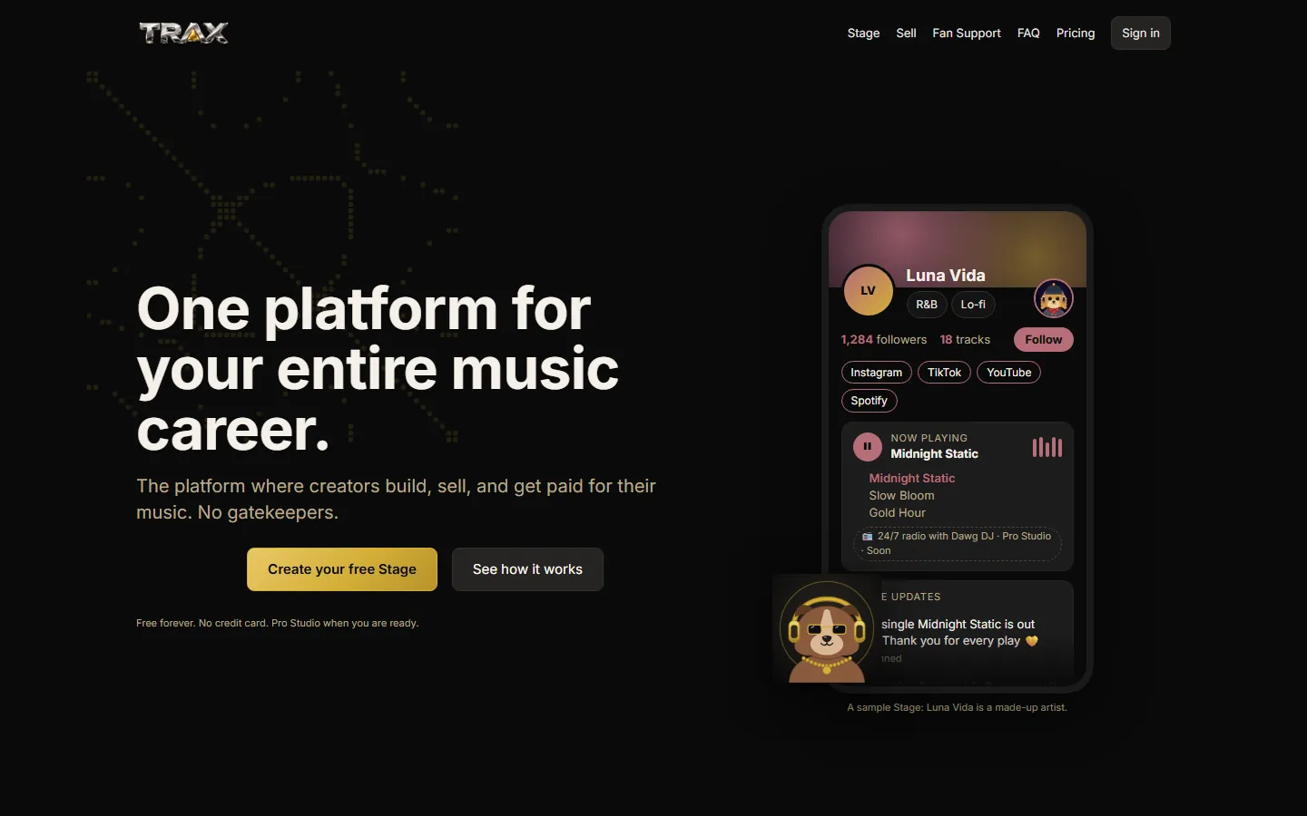 TRAX: TRAX, the music career platform at livelog.ai/music.